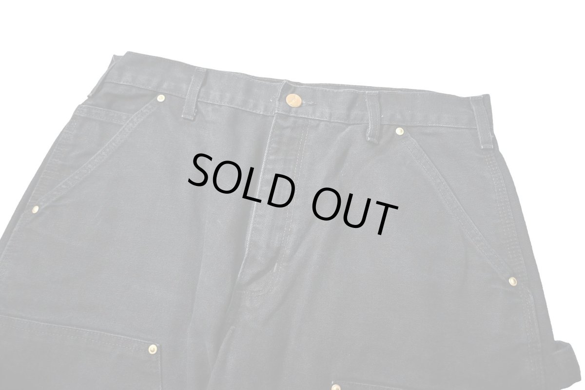 画像2: 10' Used Carhartt Duck Double Knee Carpenter Pants Black カーハート (2)