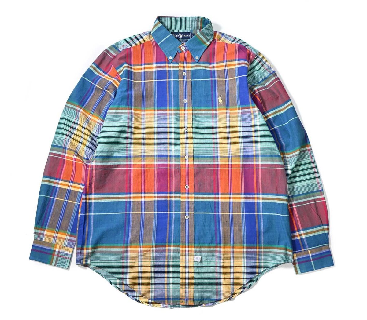 画像1: 90-00s Deadstock Ralph Lauren Plaid B/D Shirt (1)
