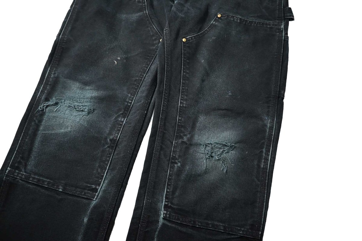 画像4: Used Carhartt Duck Double Knee Carpenter Pants Black made in USA カーハート (4)