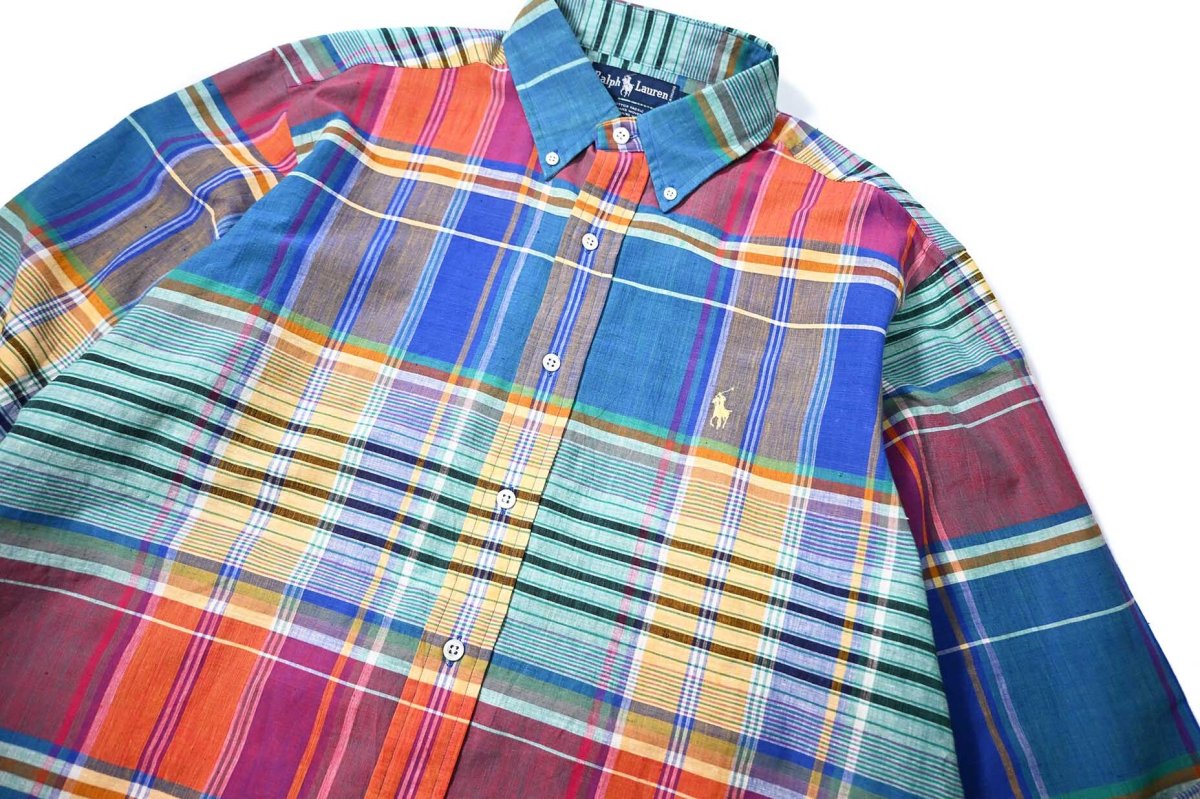 画像2: 90-00s Deadstock Ralph Lauren Plaid B/D Shirt (2)