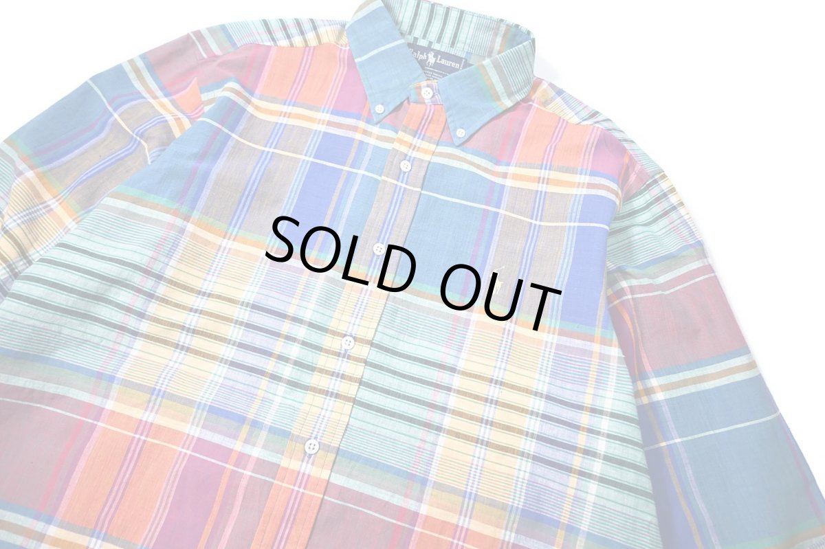 画像2: 90-00s Deadstock Ralph Lauren Plaid B/D Shirt (2)