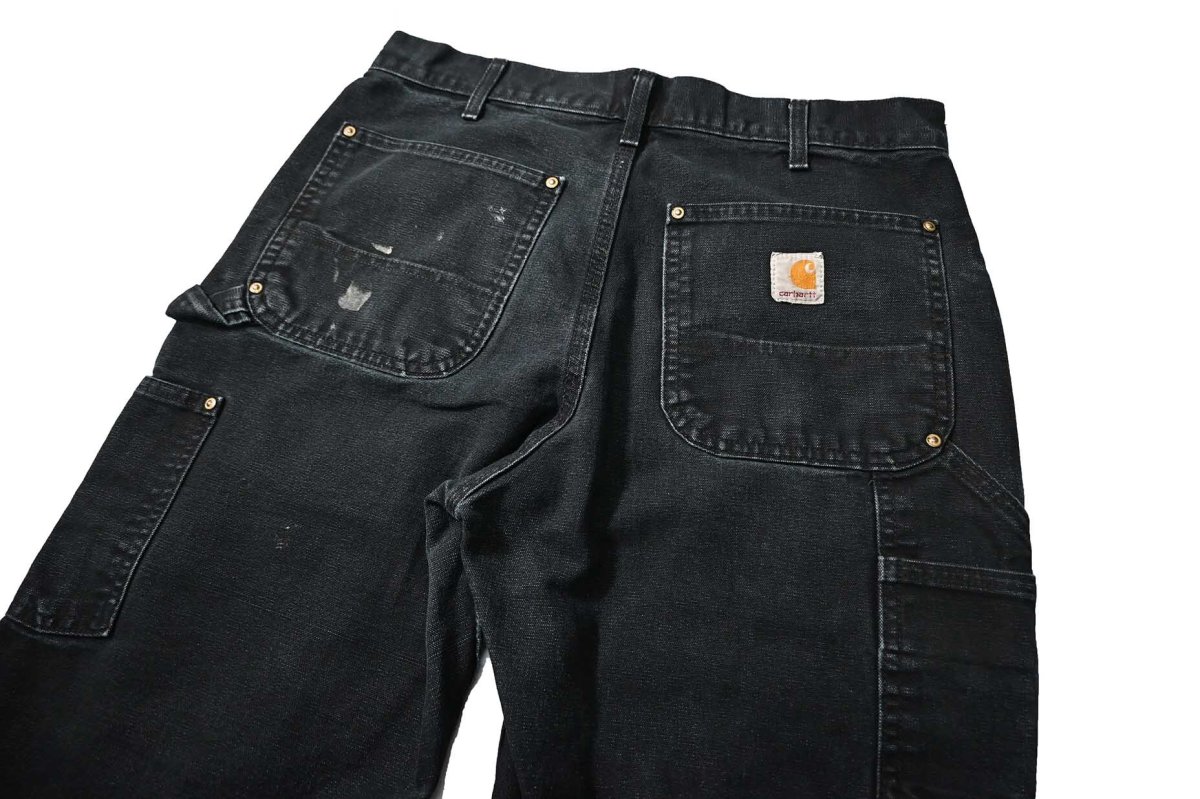 画像5: Used Carhartt Duck Double Knee Carpenter Pants Black made in USA カーハート (5)