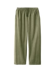 画像1: Los Angeles Apparel Cotton Poplin Wide Leg Pants Army ロサンゼルス アパレル (1)