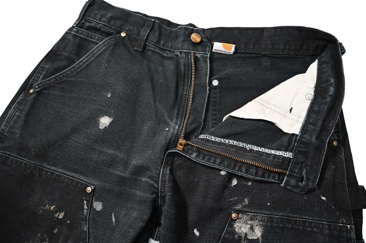 画像6: Used Carhartt Duck Double Knee Carpenter Pants Black made in USA カーハート (6)