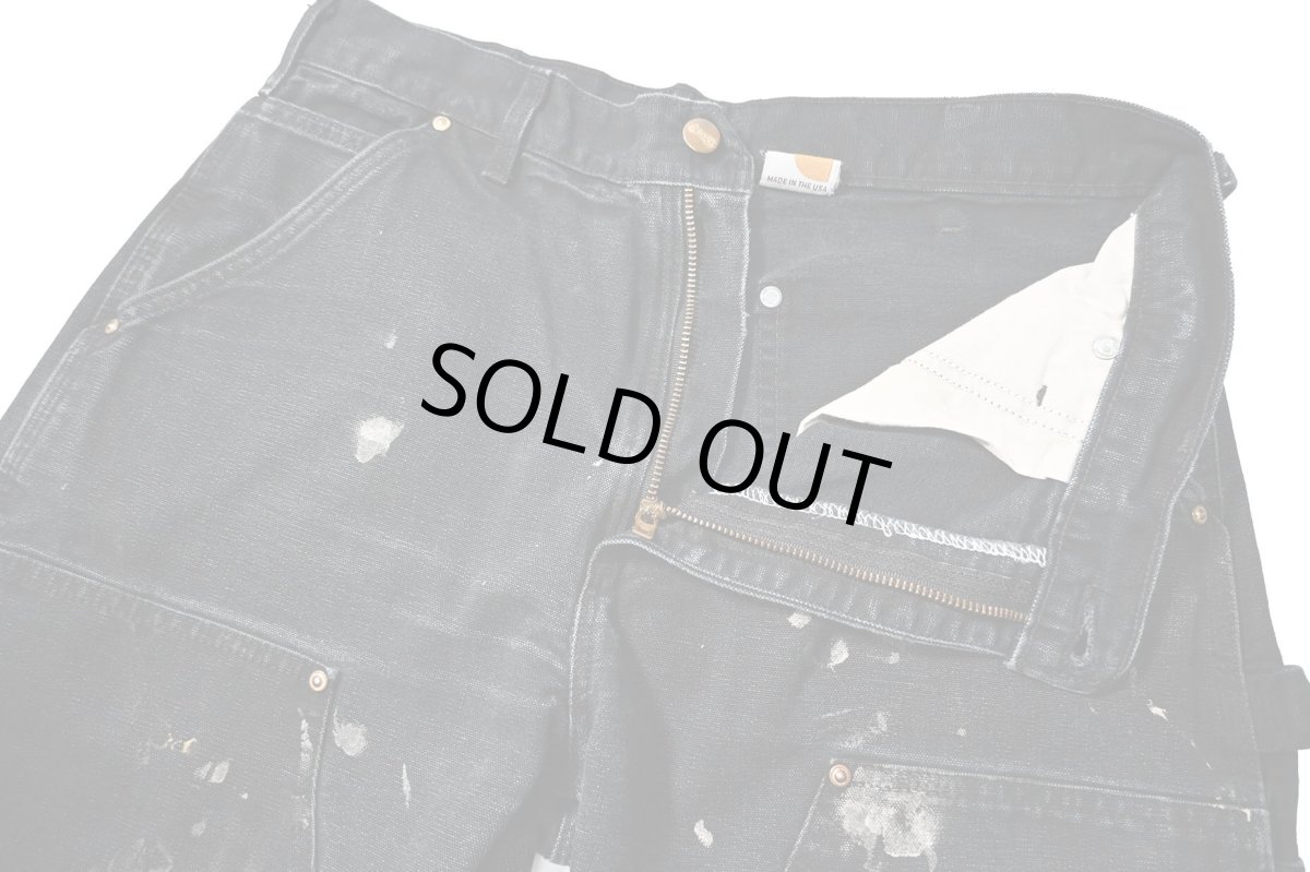 画像6: Used Carhartt Duck Double Knee Carpenter Pants Black made in USA カーハート (6)