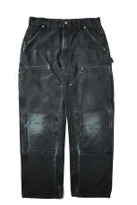 画像1: Used Carhartt Duck Double Knee Carpenter Pants Black made in USA カーハート (1)