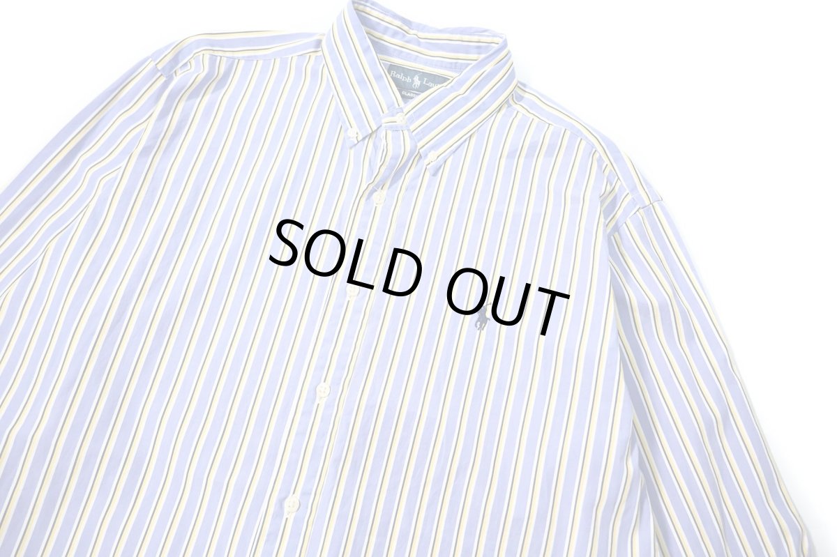 画像2: 90-00s Deadstock Ralph Lauren Stripe B/D Shirt "Classic Fit" (2)