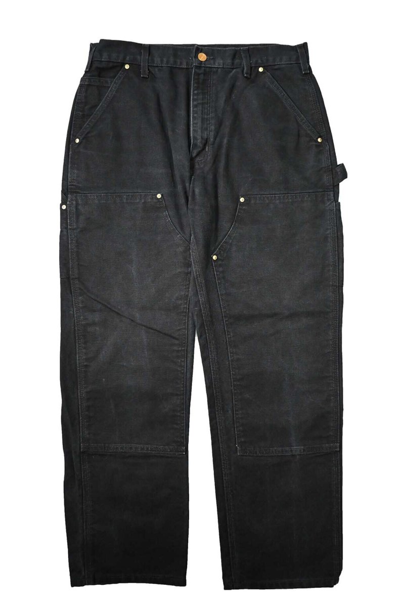 画像1: 10' Used Carhartt Duck Double Knee Carpenter Pants Black カーハート (1)
