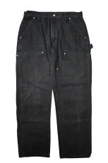 画像1: 10' Used Carhartt Duck Double Knee Carpenter Pants Black カーハート (1)