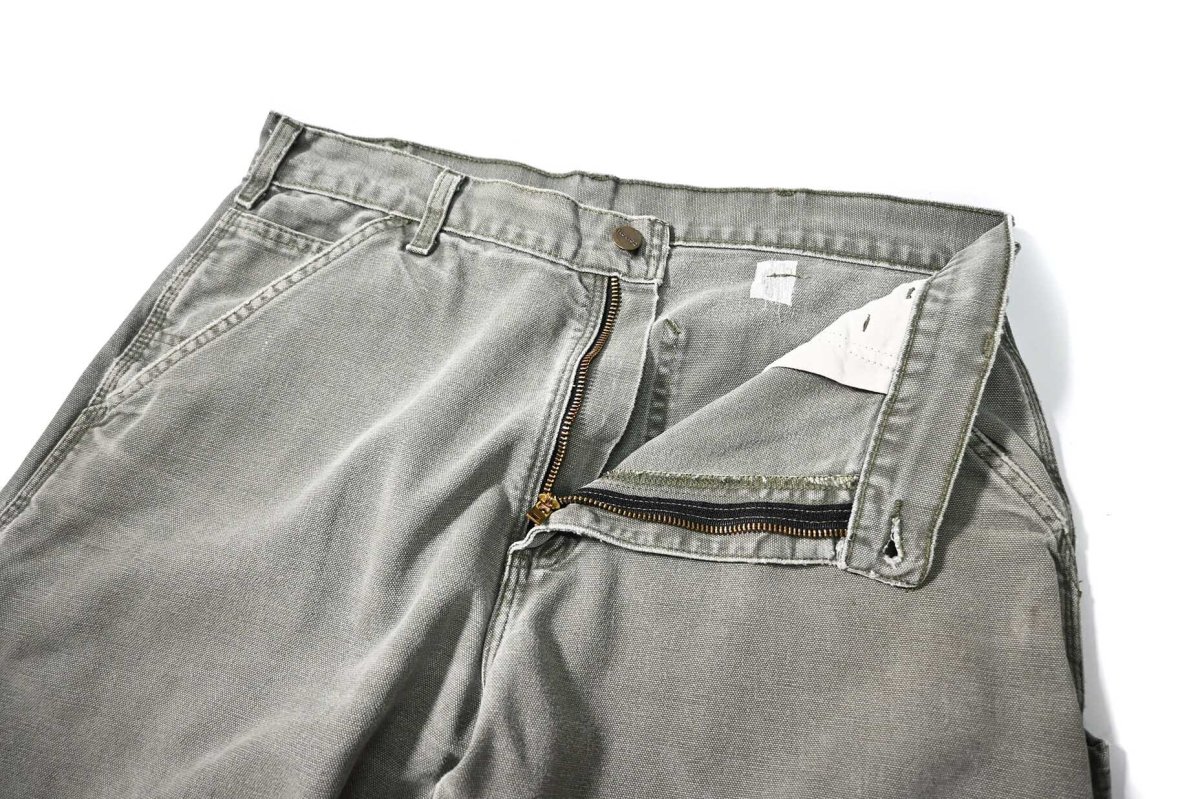 画像5: 00s Used Carhartt Duck Carpenter Pants Moss カーハート (5)