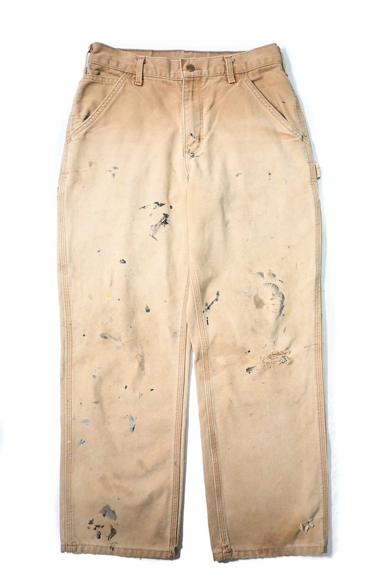 画像1: 16' Used Carhartt Duck Carpenter Pants Brown カーハート (1)