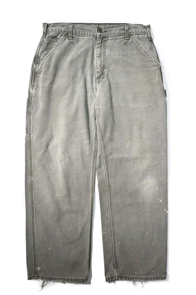 画像1: 00s Used Carhartt Duck Carpenter Pants Moss カーハート (1)