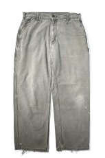 画像1: 00s Used Carhartt Duck Carpenter Pants Moss カーハート (1)
