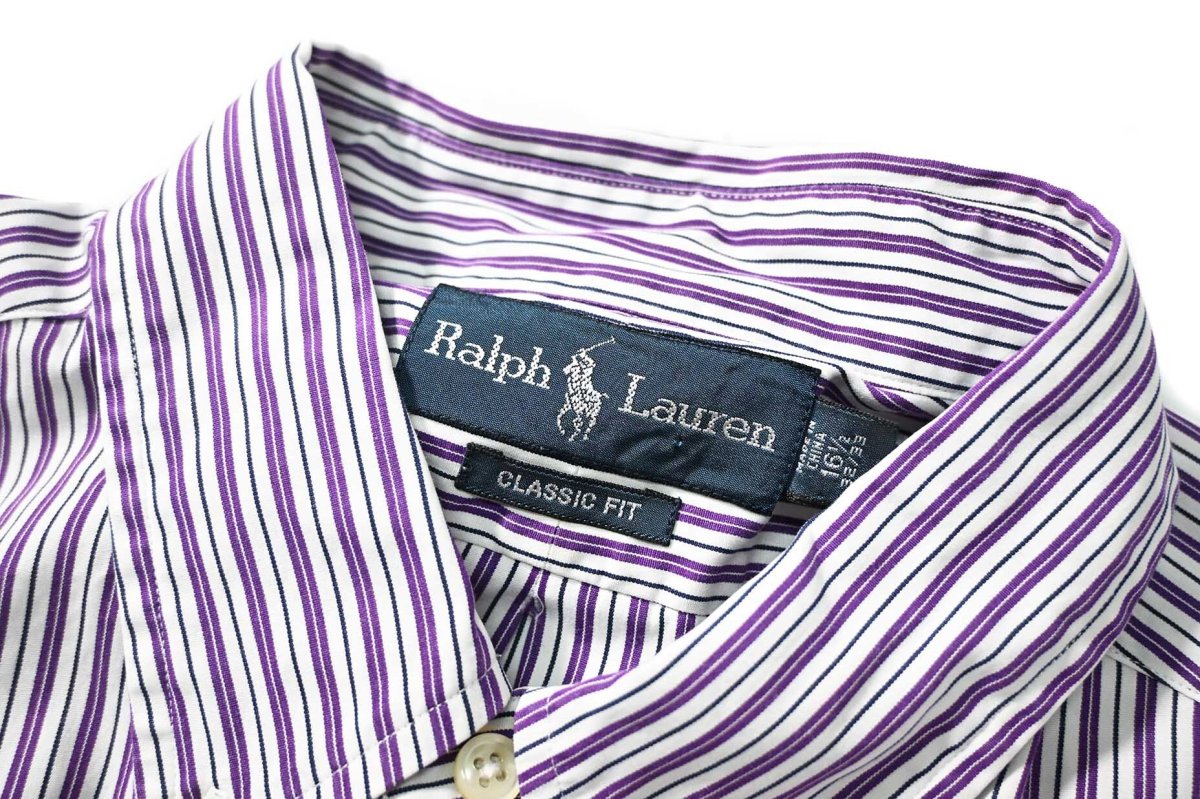 画像4: 90-00s Used Ralph Lauren Stripe B/D Shirt "Classic Fit" (4)