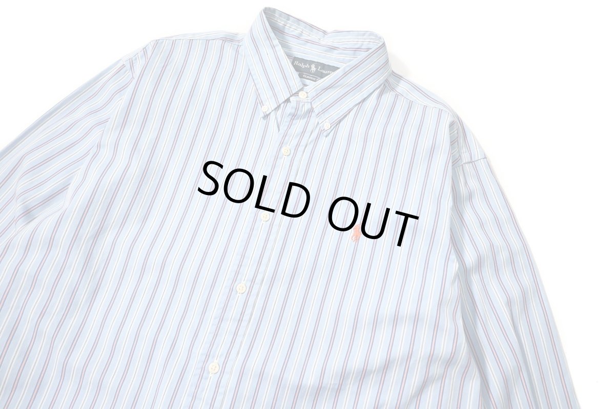 画像2: 90-00s Used Ralph Lauren Stripe B/D Shirt "Classic Fit" (2)
