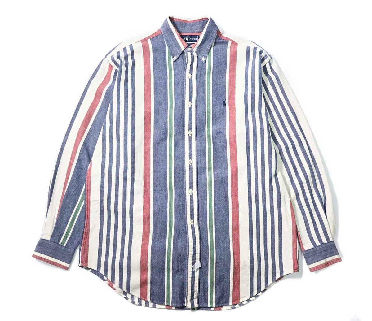画像1: 90-00s Used Ralph Lauren Stripe B/D Shirt (1)
