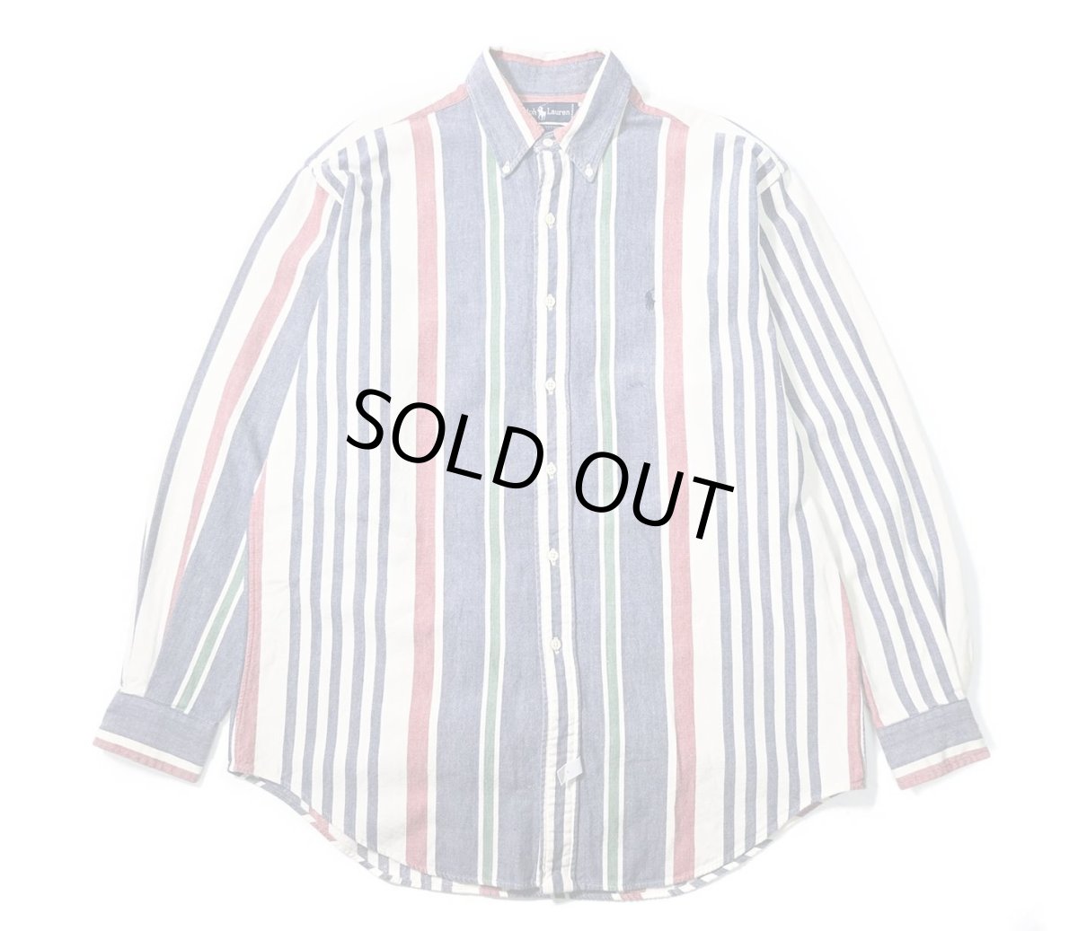 画像1: 90-00s Used Ralph Lauren Stripe B/D Shirt (1)