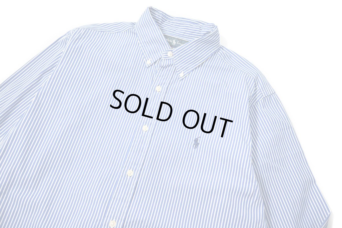 画像2: 90-00s Used Ralph Lauren Stripe B/D Shirt "Classic Fit" (2)