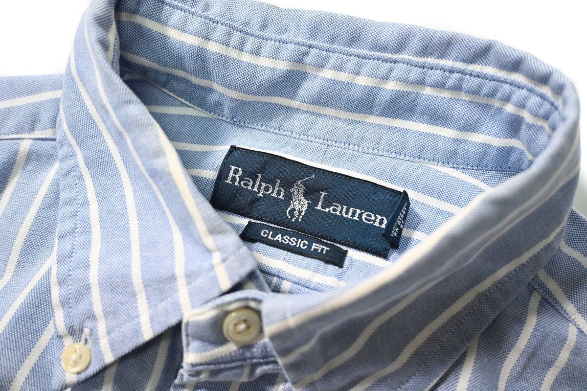 画像4: 90-00s Used Ralph Lauren Stripe B/D Shirt "Classic Fit" (4)