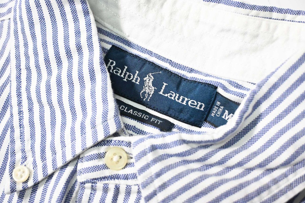 画像4: 90-00s Used Ralph Lauren Stripe B/D Shirt "Classic Fit" (4)