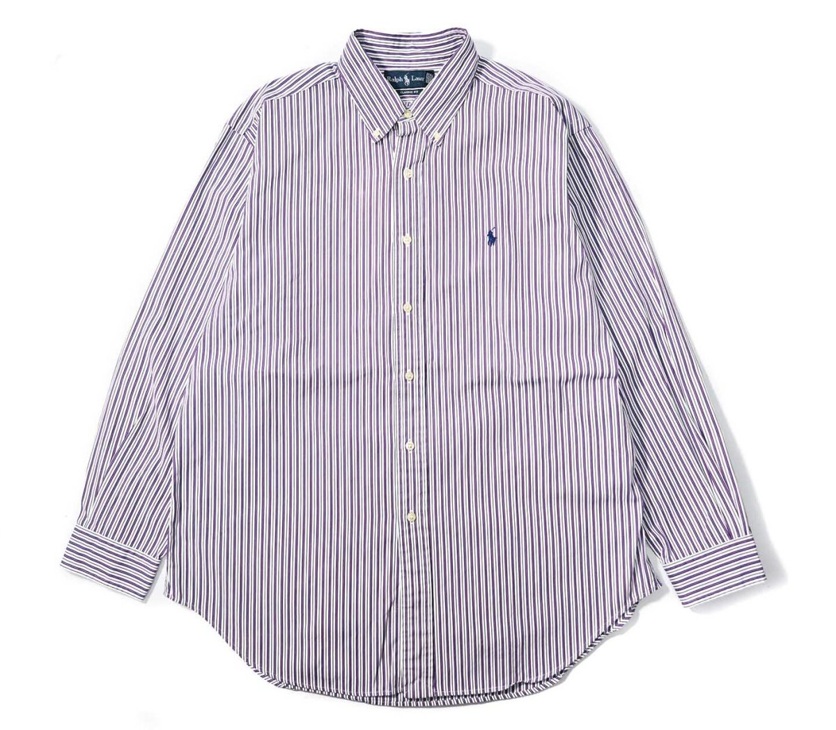 画像1: 90-00s Used Ralph Lauren Stripe B/D Shirt "Classic Fit" (1)