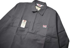 画像2: Ben Davis Long Sleeve Solid 1/2 Zip Shirt Charcoal (2)