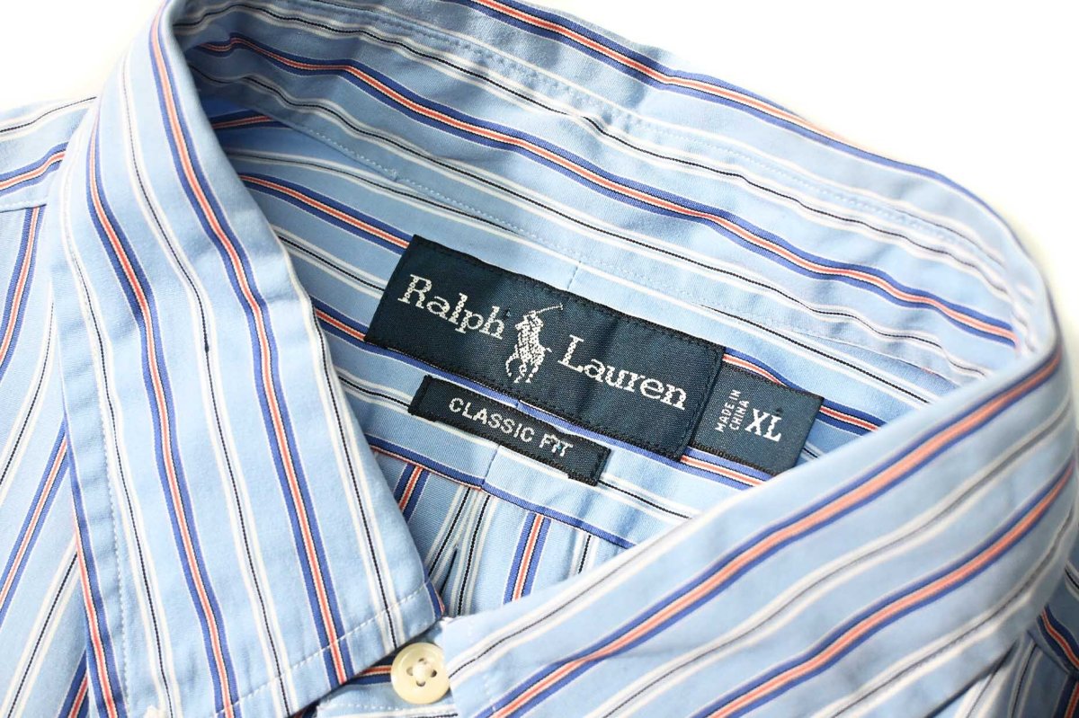 画像4: 90-00s Used Ralph Lauren Stripe B/D Shirt "Classic Fit" (4)