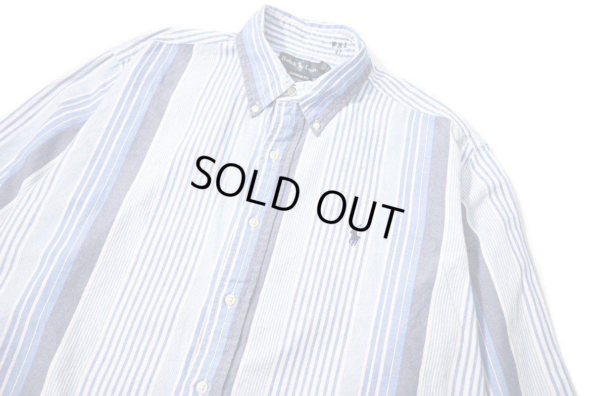 画像2: 90-00s Used Ralph Lauren Stripe B/D Shirt "Classic Fit" (2)
