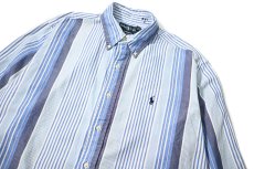 画像2: 90-00s Used Ralph Lauren Stripe B/D Shirt "Classic Fit" (2)