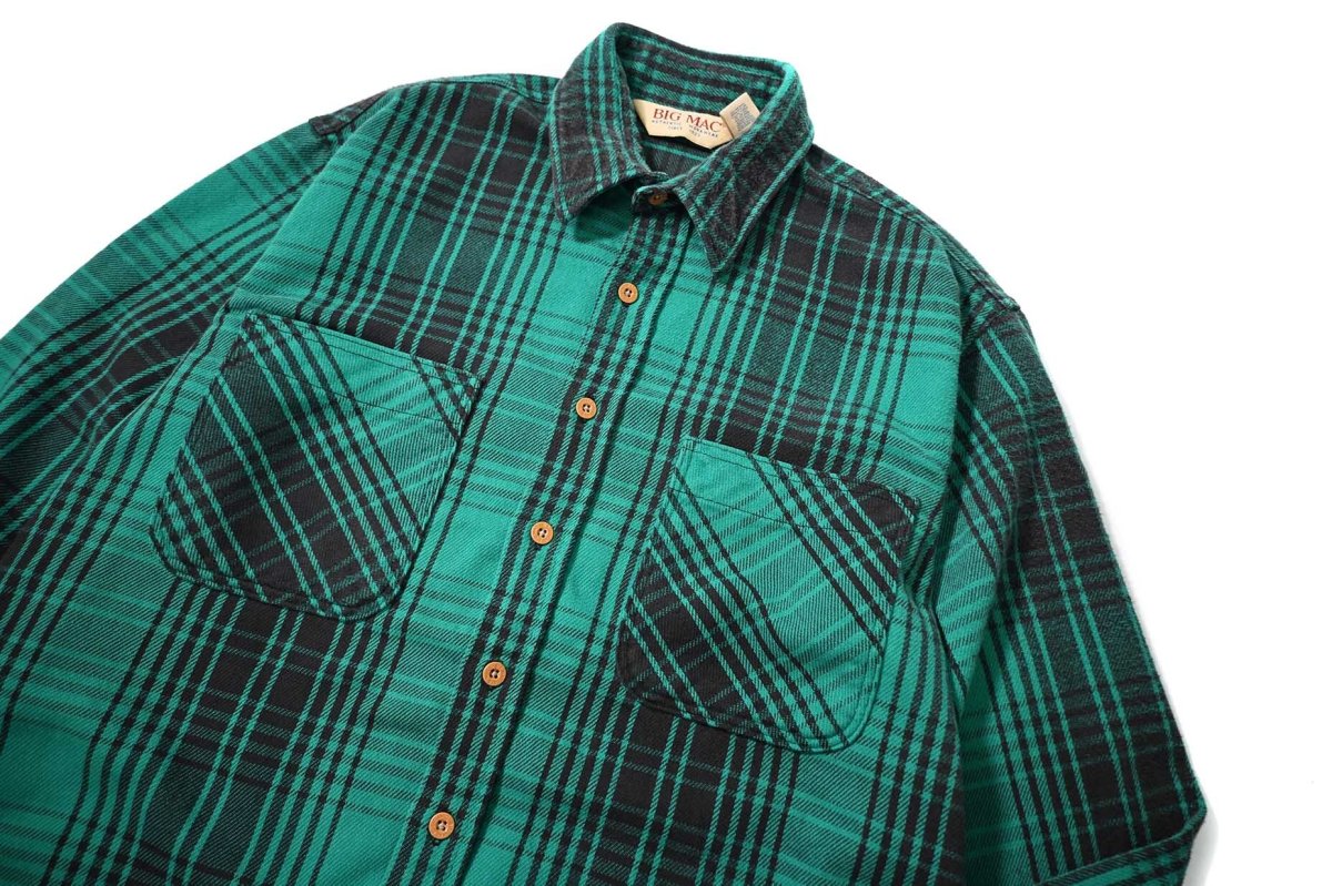 画像2: 80-90s Used Big Mac Heavy Flannel Shirt made in USA (2)