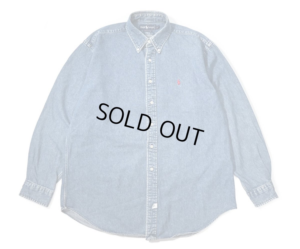 画像1: 90-00s Used Ralph Lauren Denim B/D Shirt (1)