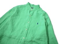 画像2: Used Polo Ralph Lauren Band Collar Linen Shirt (2)