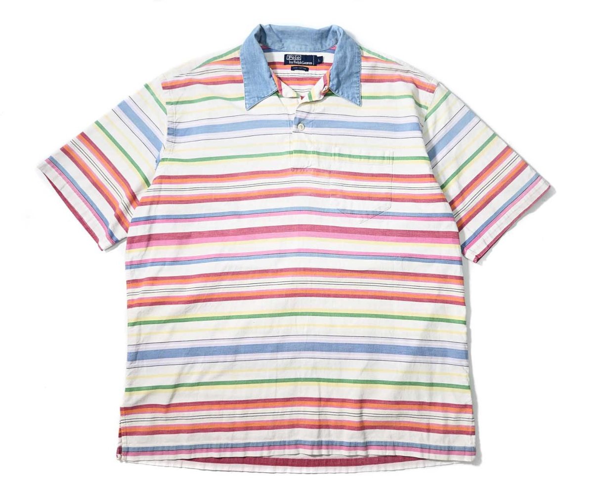 画像1: 90-00s Used Polo Ralph Lauren Short Sleeve Skipper Shirt (1)