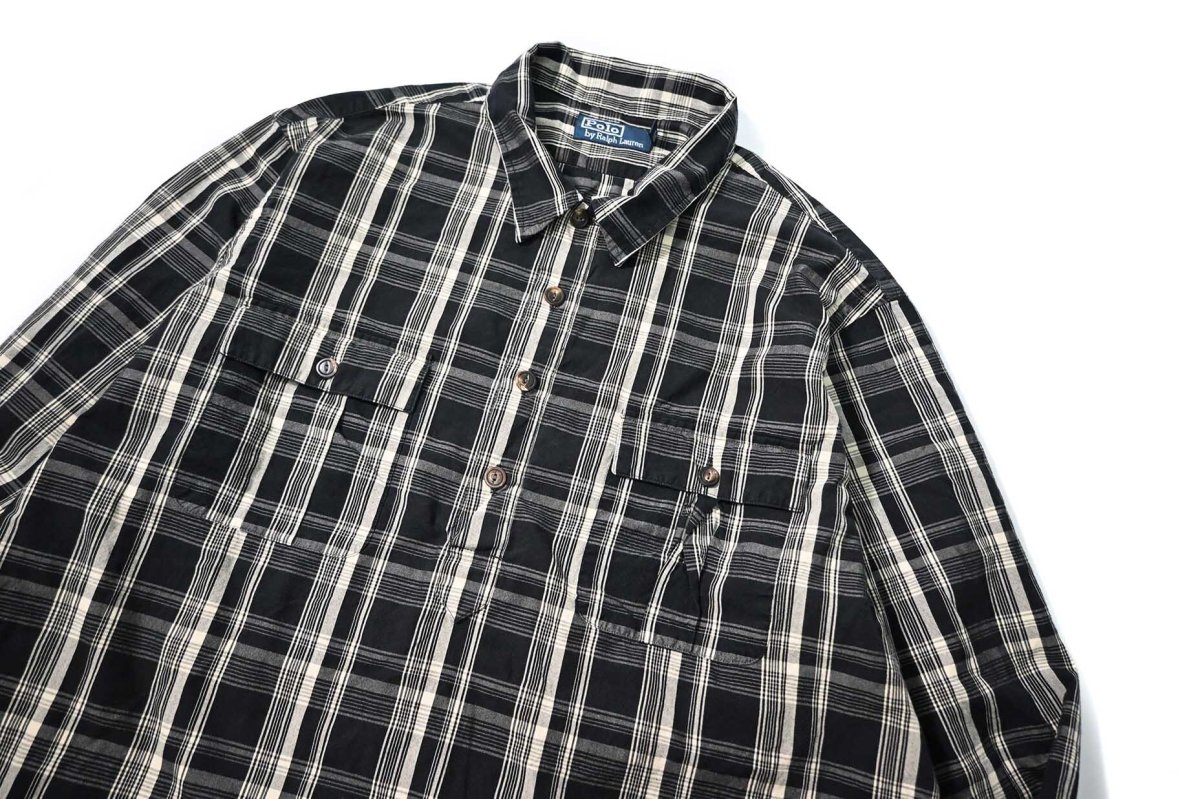 画像2: 90-00s Used Polo Ralph Lauren Pullover Plaid Shirt (2)