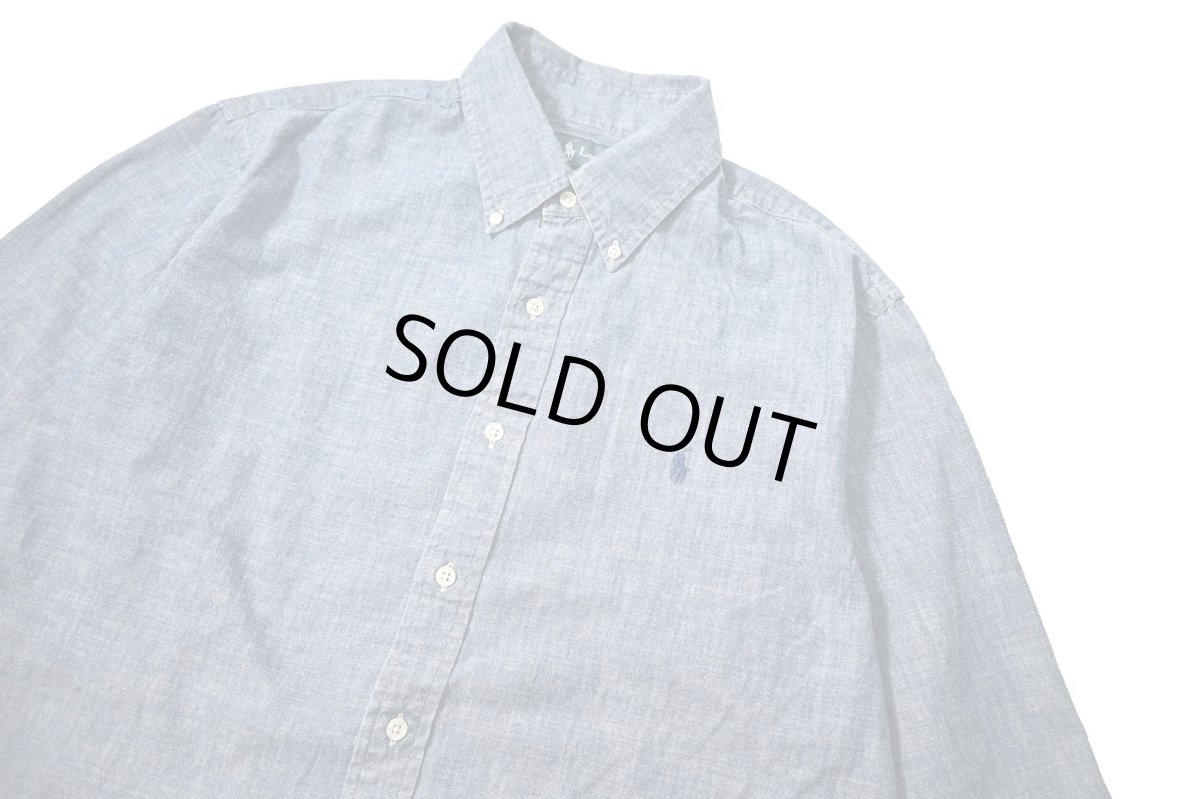画像2: 90-00s Used Ralph Lauren Chambray B/D Shirt "Custom Fit" (2)