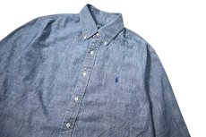 画像2: 90-00s Used Ralph Lauren Chambray B/D Shirt "Custom Fit" (2)