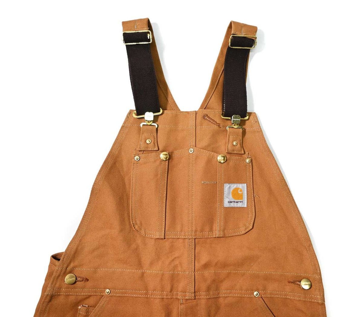 画像1: 17' Deadstock Carhartt Double Knee Duck Overall Brown (1)
