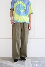 画像2: Los Angeles Apparel Cotton Poplin Wide Leg Pants Army ロサンゼルス アパレル (2)
