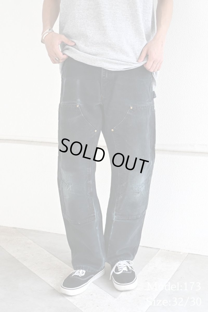 画像9: Used Carhartt Duck Double Knee Carpenter Pants Black made in USA カーハート (9)