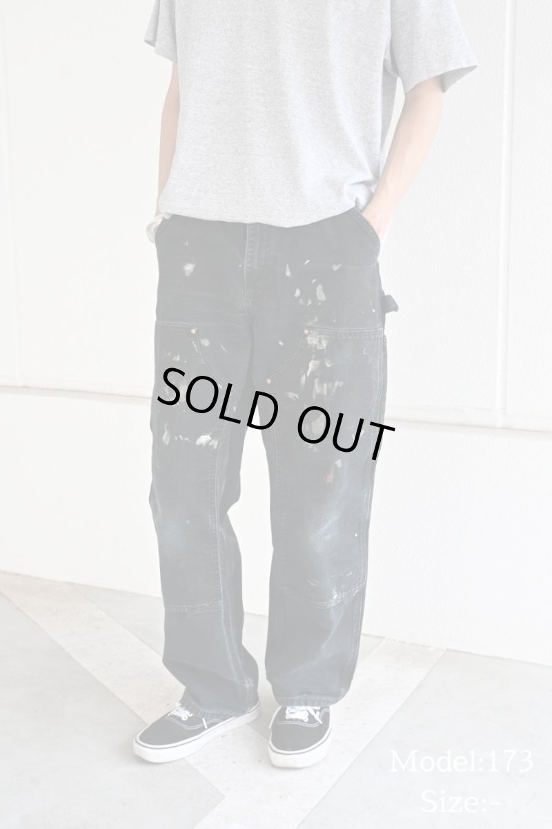 画像8: Used Carhartt Duck Double Knee Carpenter Pants Black made in USA カーハート (8)