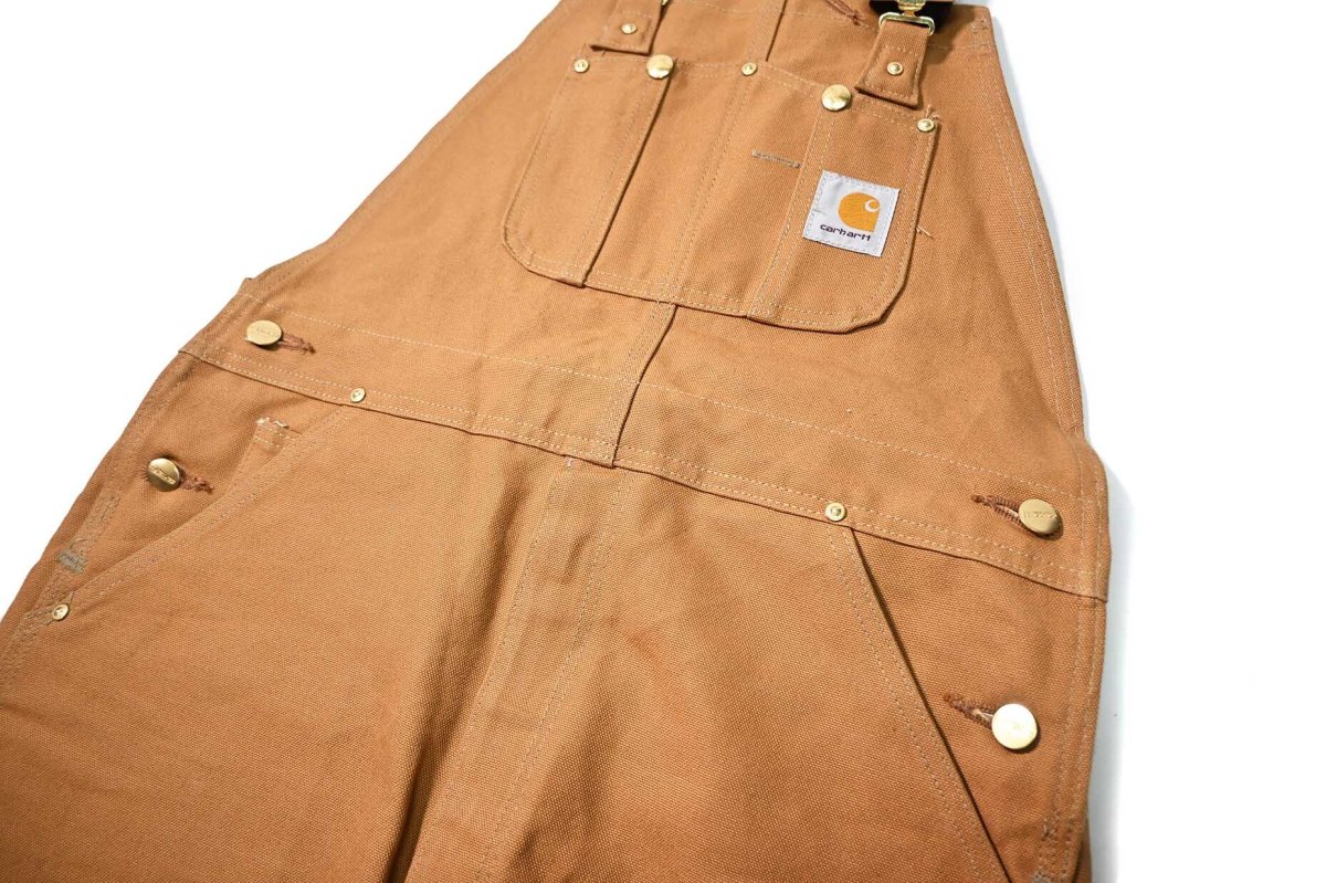 画像2: 17' Deadstock Carhartt Double Knee Duck Overall Brown (2)