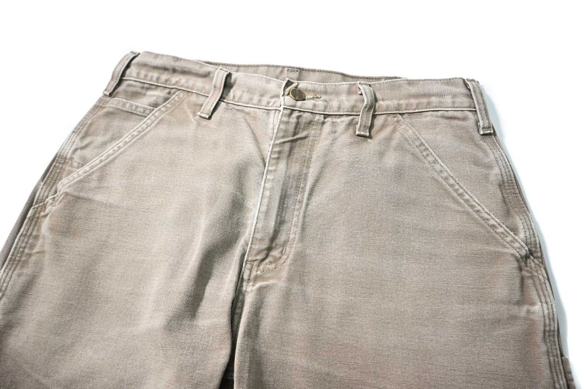 画像2: 11' Used Carhartt Duck Carpenter Pants Mushroom カーハート (2)