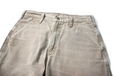 画像2: 11' Used Carhartt Duck Carpenter Pants Mushroom カーハート (2)