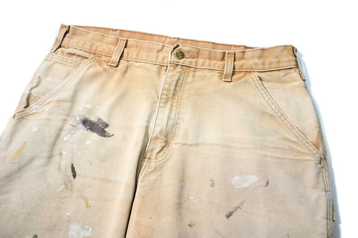 画像2: 16' Used Carhartt Duck Carpenter Pants Brown カーハート (2)