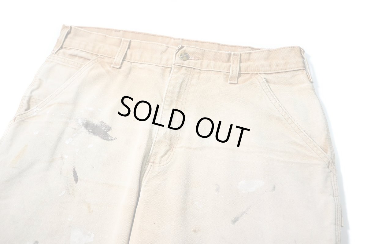 画像2: 16' Used Carhartt Duck Carpenter Pants Brown カーハート (2)