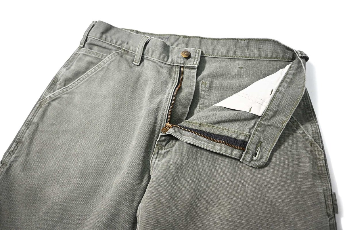 画像5: 15' Used Carhartt Duck Carpenter Pants Moss カーハート (5)