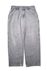 画像1: 00s Used Carhartt Duck Carpenter Pants Petrol Blue カーハート (1)
