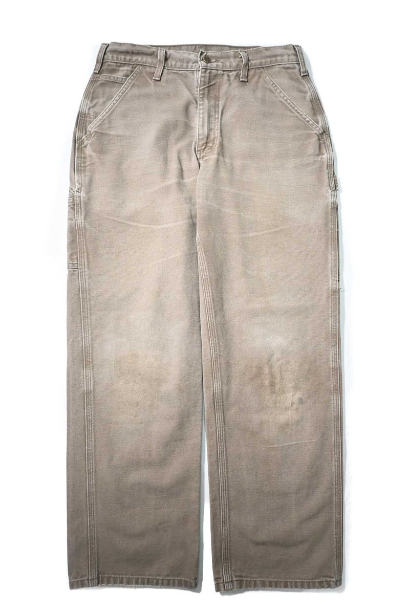 画像1: 11' Used Carhartt Duck Carpenter Pants Mushroom カーハート (1)