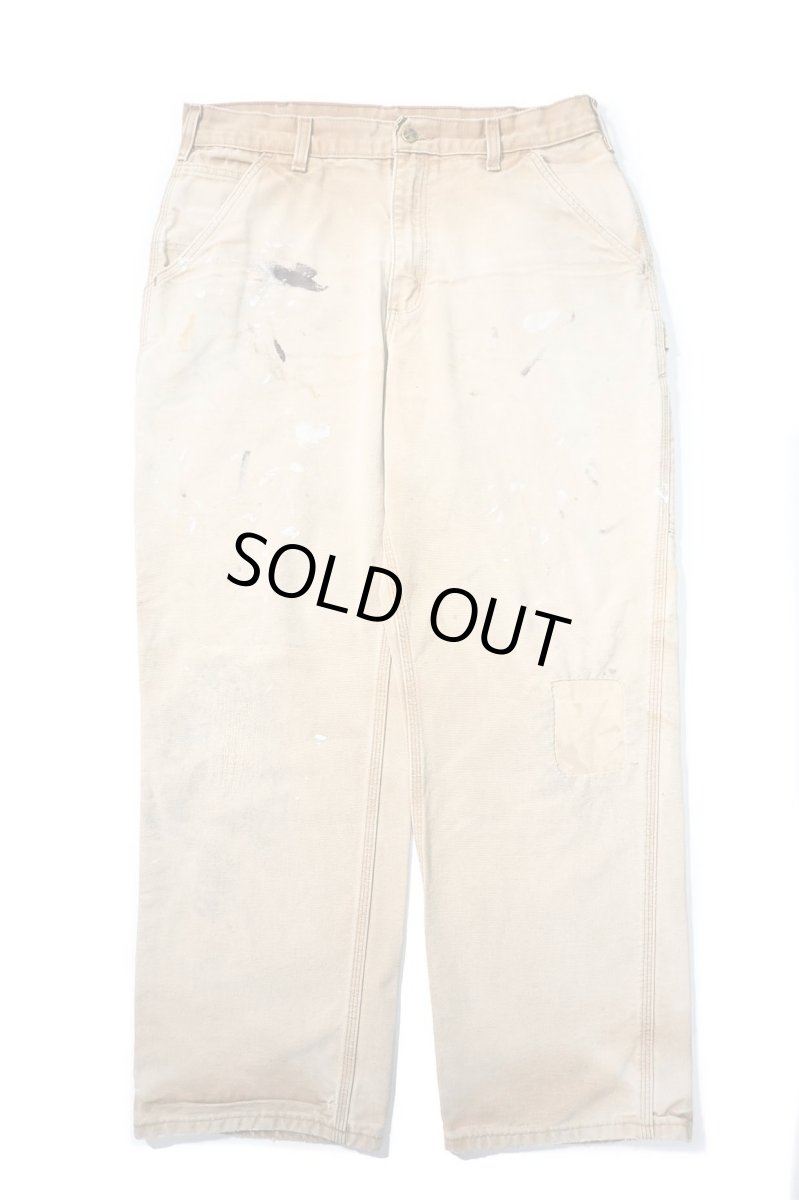画像1: 16' Used Carhartt Duck Carpenter Pants Brown カーハート (1)