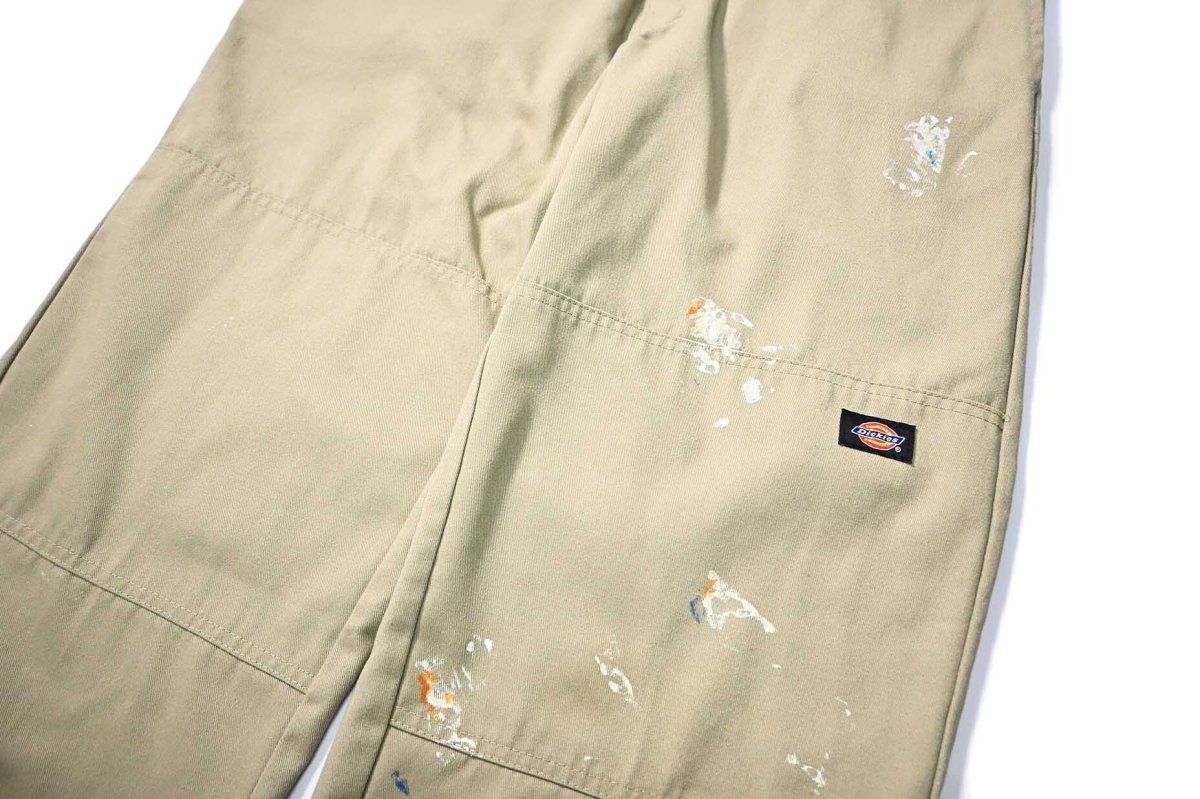 画像4: Used Dickies 85283 Double Knee Painted Work Pants Khaki (4)